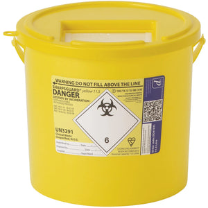 Sharpsguard Yellow Lid Container 11.5 Litres (Ref: DD476YL)