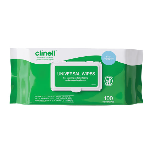 Clinell Universal Extra Thick 100 Wipes (Ref: BCW100)