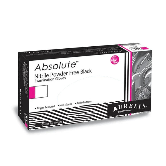 Aurelia ABSOLUTE (BLACK) Powder Free Nitrile - 100 Gloves