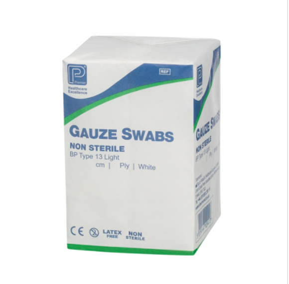 Cotton Gauze Swabs BP TYP13 12PLY 5cmx5cm (Pack of 100)