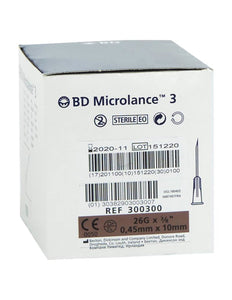 BD Microlance Needles Brown 26g x 10mm (0.375") - Box of 100 (Ref: 300300)