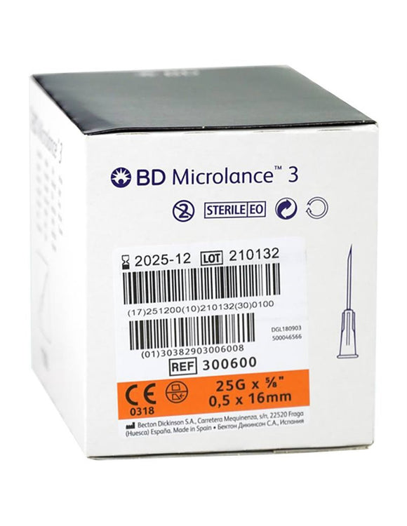 BD Microlance Needles Orange 25g x 16mm (0.625