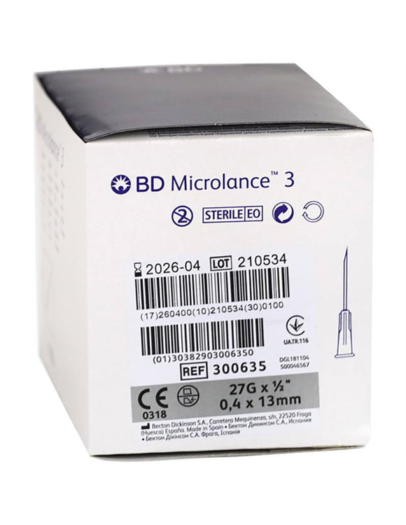 BD Microlance Needles Grey 27g x 13mm (0.5