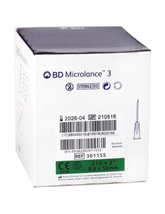 BD Microlance Needles Green 21g x 50mm (2") - Box of 100 (Ref: 301155)