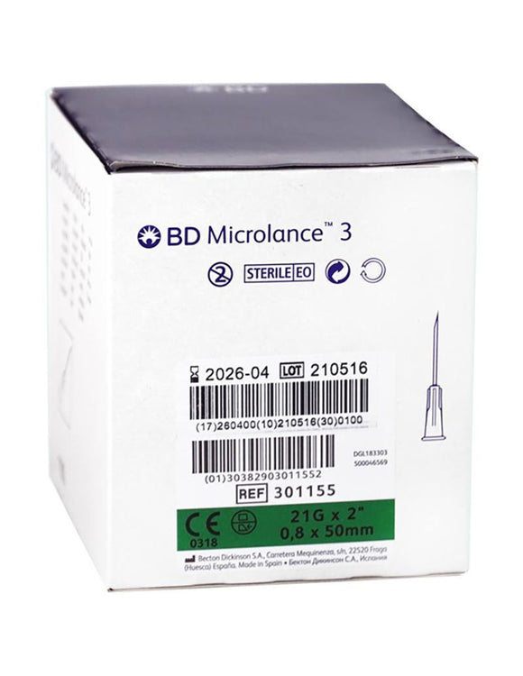 BD Microlance Needles Green 21g x 50mm (2