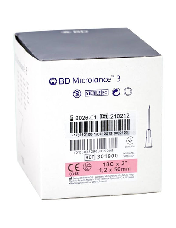 BD Microlance Needles Pink 18g x 50mm (2