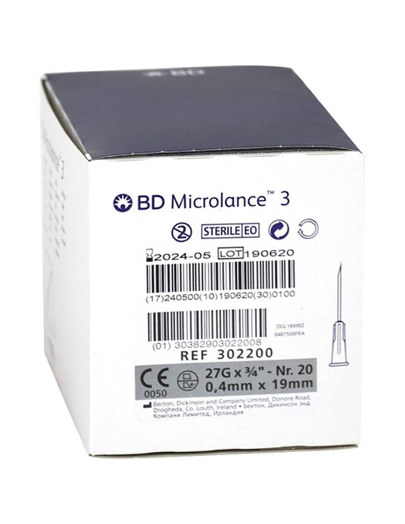 BD Microlance Needles Grey 27g x 19mm (0.75