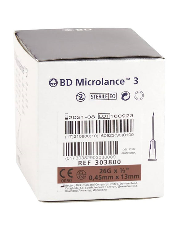 BD Microlance Needles Brown 26g x 13mm (0.5