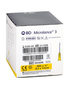 BD Microlance Needles Yellow 30g x 13mm (0.5") - Box of 100 (Ref: 304000)