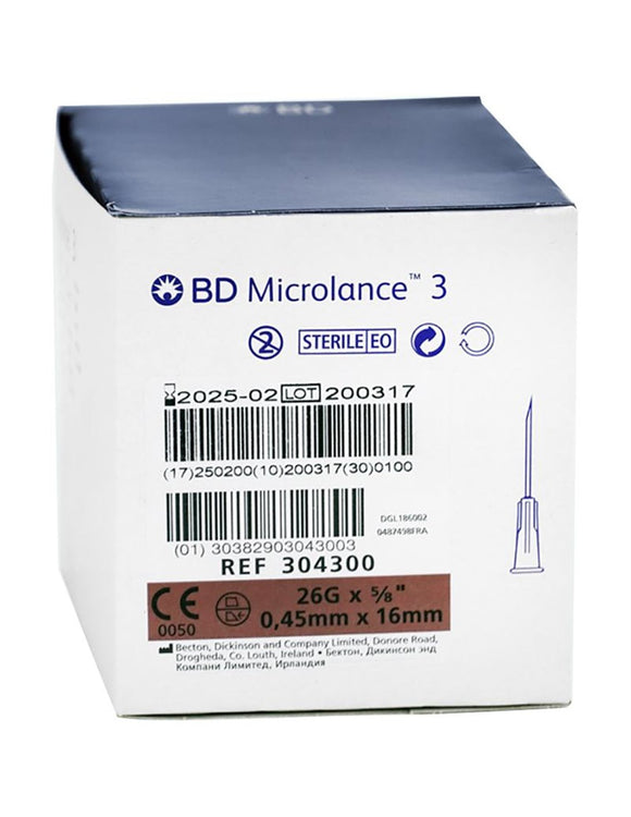 BD Microlance Needles Brown 26g x 16mm (0.625
