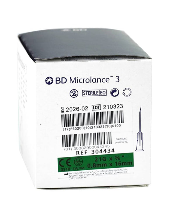 BD Microlance Needles Green 21g x 16mm (0.625