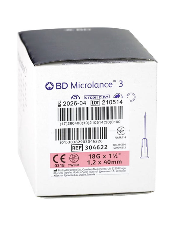 BD Microlance Needles Pink 18g x 40mm (1.5