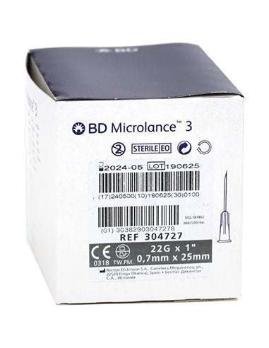 BD Microlance Needles Black 22g x 25mm (1