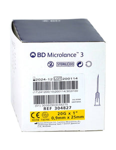 BD Microlance Needles Yellow 20g x 25mm (1") - Box of 100 (Ref: 304827)