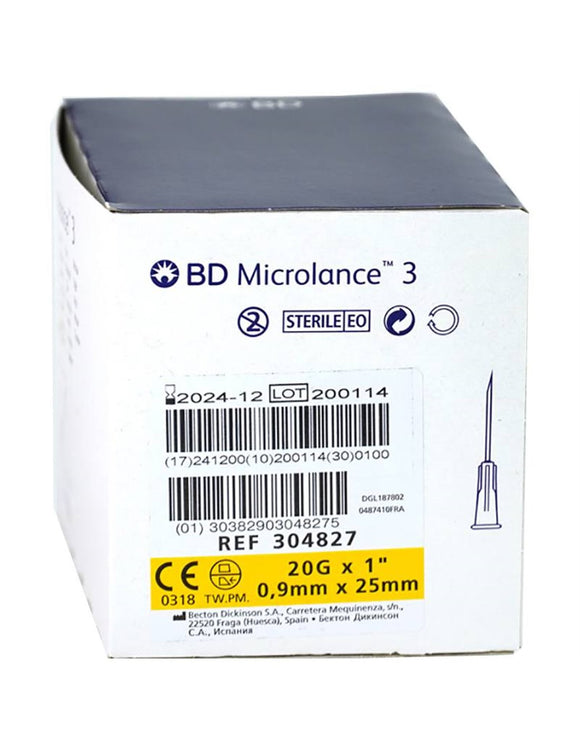 BD Microlance Needles Yellow 20g x 25mm (1
