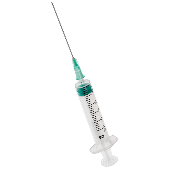 BD Emerald with attached BD Microlance™ 3 Needle Luer Slip Concentric Syringe 5ml 21g x 40mm (1.5