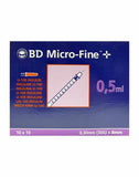  BD Micro-Fine Plus U100 Insulin Syringe 0.5ml 0.30 (30G) 8mm - Box of 100